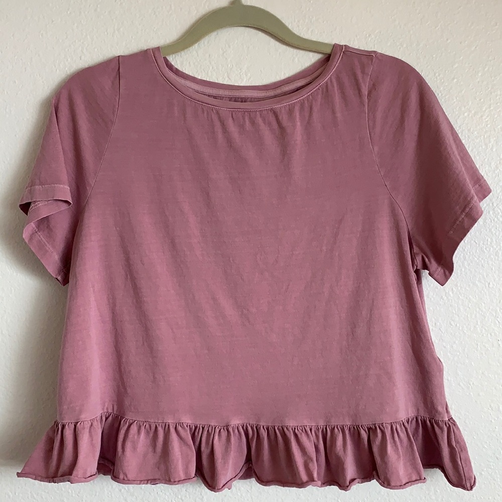 Vintage cropped ruffle tshirt
